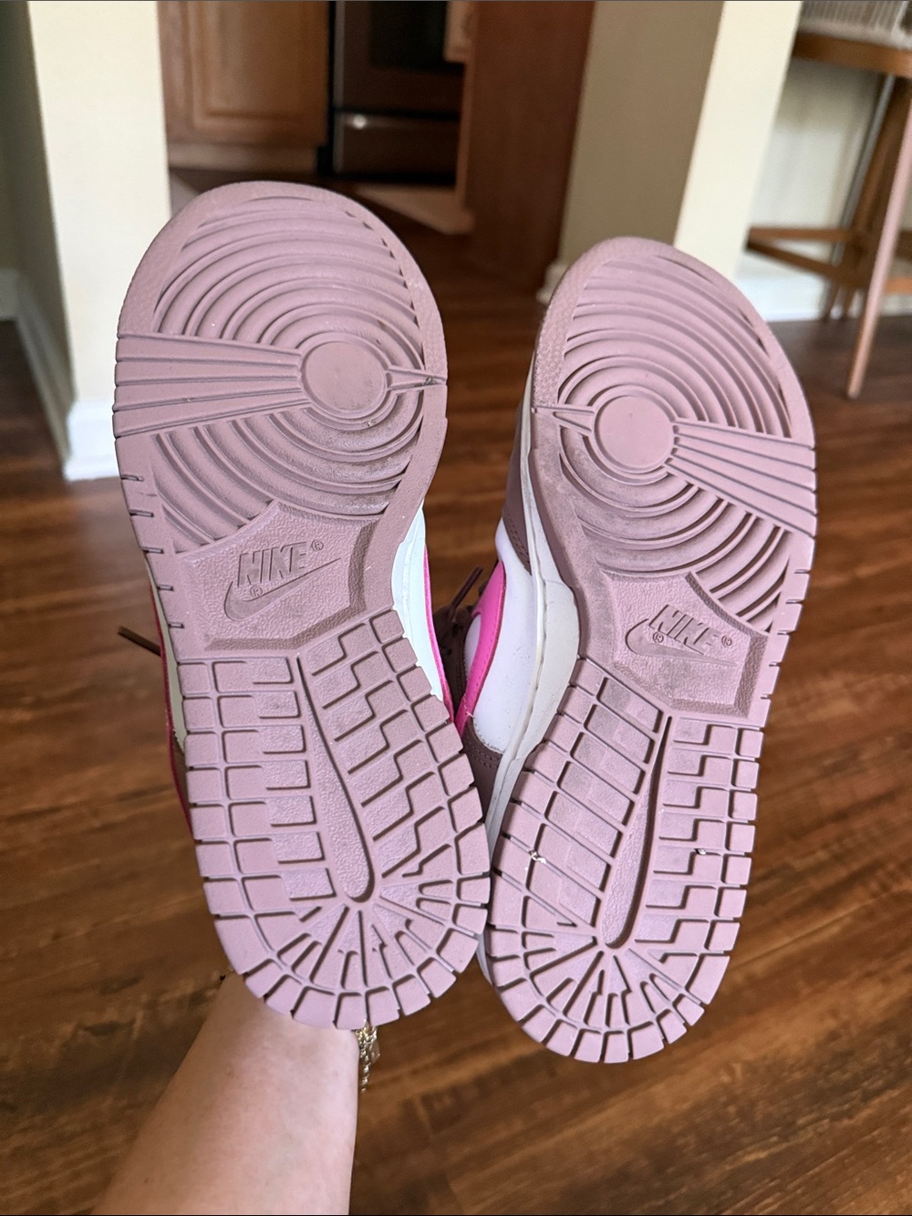 Nike Dunks in Brown, White and Pink - Picture 2 of 3
